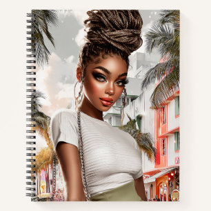 Neon-Flechten-Glamour-Girl-Spiralblock Notizbuch