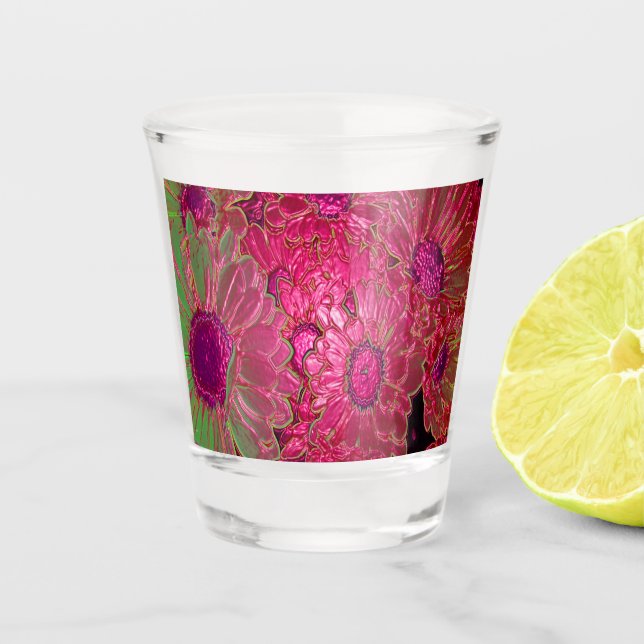 Neon Floral #1 Schnapsglas (Vorderseite)