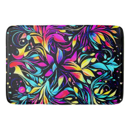 Neon Floral Burst Art Badematte