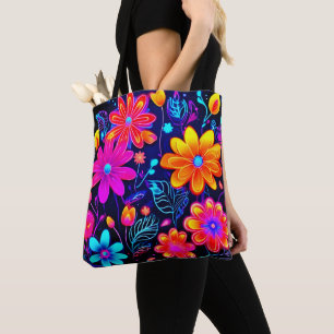Neon Floral Fantasy Tasche