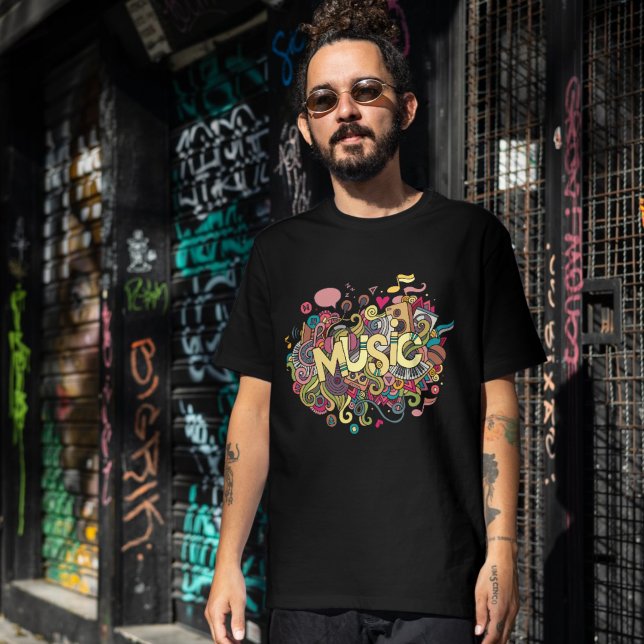 Neon Floral Musiknote Shirt - Farbenfrohe Sublimat (Neon Floral Music Note Shirt - Colorful Sublimation Design - Music Lover Tee)