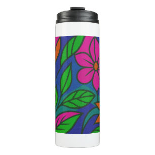 Neon Floral Pattern - Dicke farbige Blume Tasse