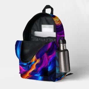 Neon-Flow-Abstrakt-Rucksack für Kinder Bedruckter Rucksack