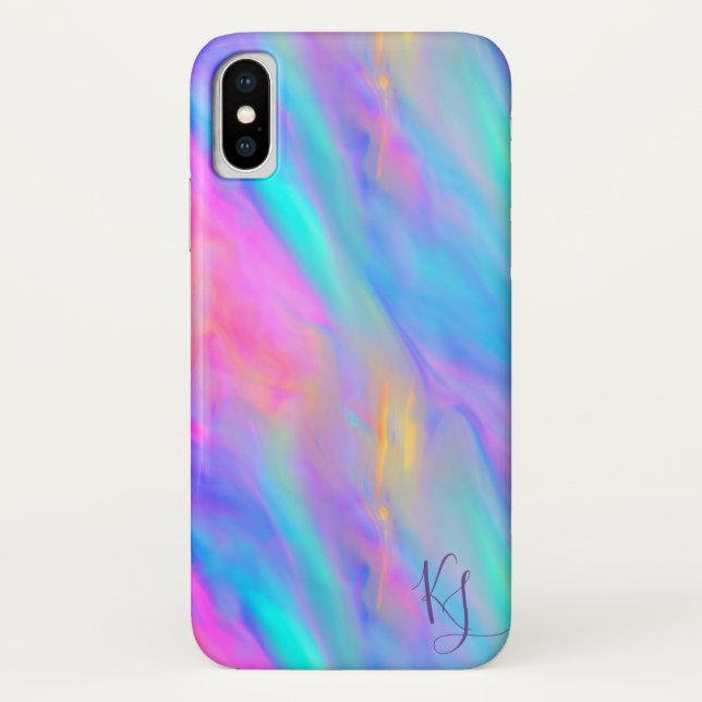 Neon Flow Personalisiert Phone Case (Rückseite)