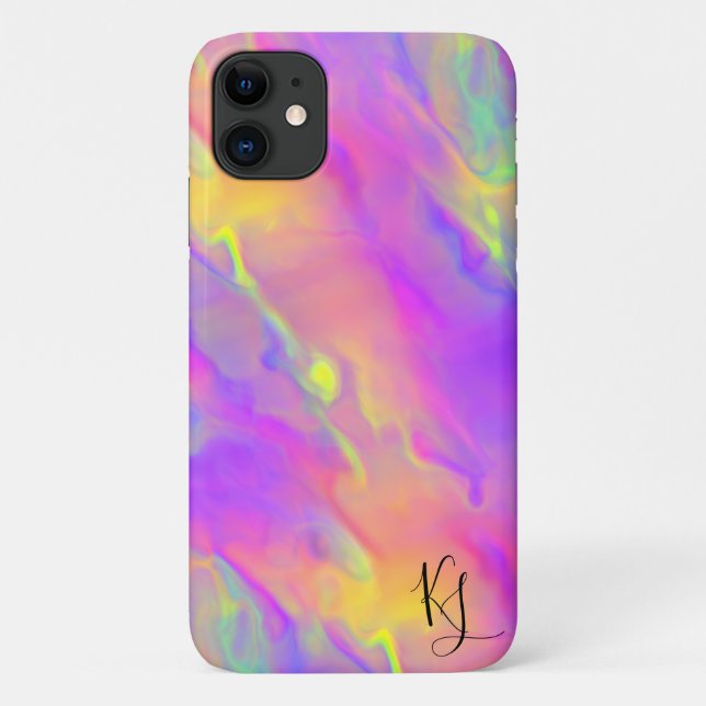 Neon Flow Personalisiert Phone Case (Rückseite)