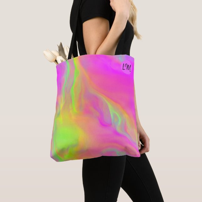Neon Flow Personalisiert Tote Bag Tasche (Von Nahem)