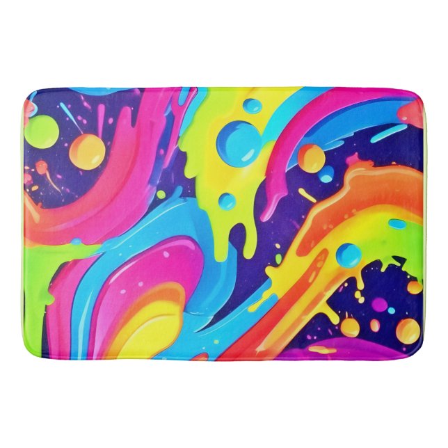 Neon Fluid Art Badematte (Vorderseite)