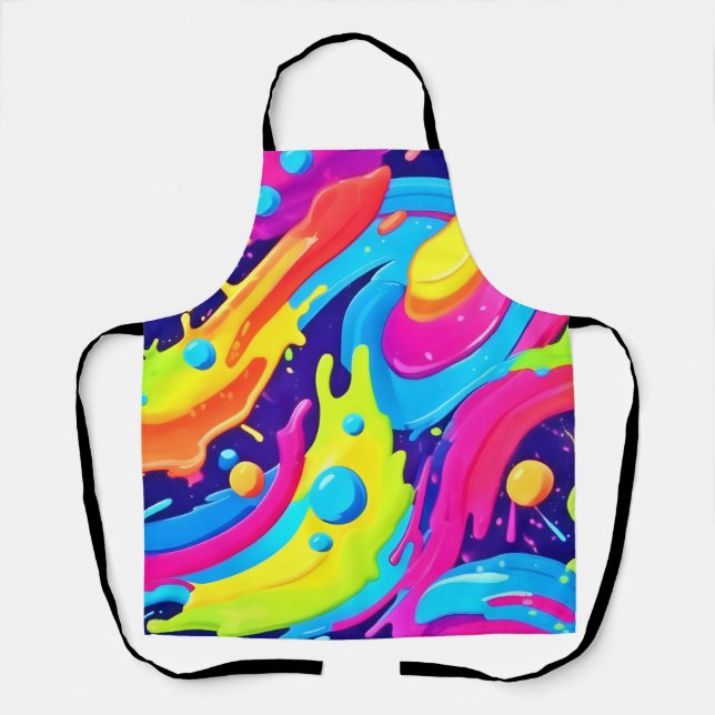 Neon Fluid Art Schürze (Vorderseite)