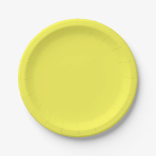 Neon Fluoreszenzgelbe Zitronenfarbe Pappteller
