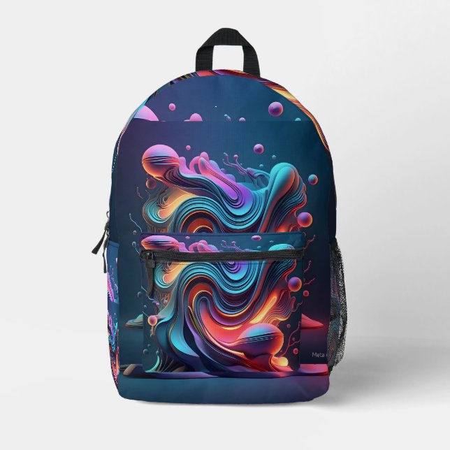 Neon Flux Bedruckter Rucksack (Vorderseite)