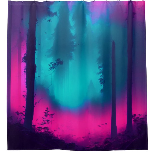 Neon Forest Duschvorhang (Vorderseite)