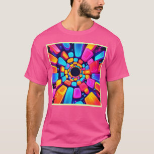 Neon-Formen Abstrakte Tunnel-Kunst T-Shirt