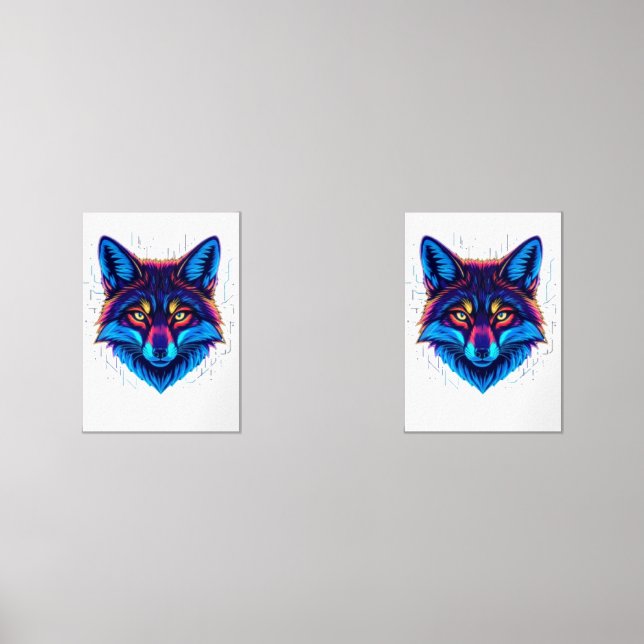 Neon Fox Face – Vibrant Glowing Design (Recto)