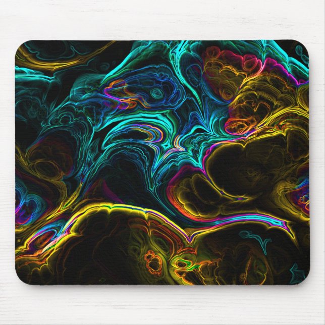 Neon Fraktal 1 Mousepad (Vorne)