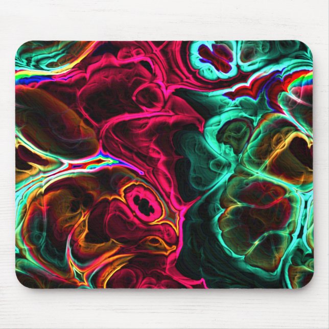 Neon Fraktal 2 Mousepad (Vorne)