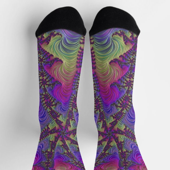 Neon Fraktal Socks Socken (Oben)