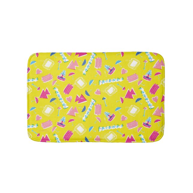 Neon FRIENDS™ Icon-Muster Badematte (Vorderseite)