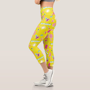 Neon FRIENDS™ Icon-Muster Capri Leggings