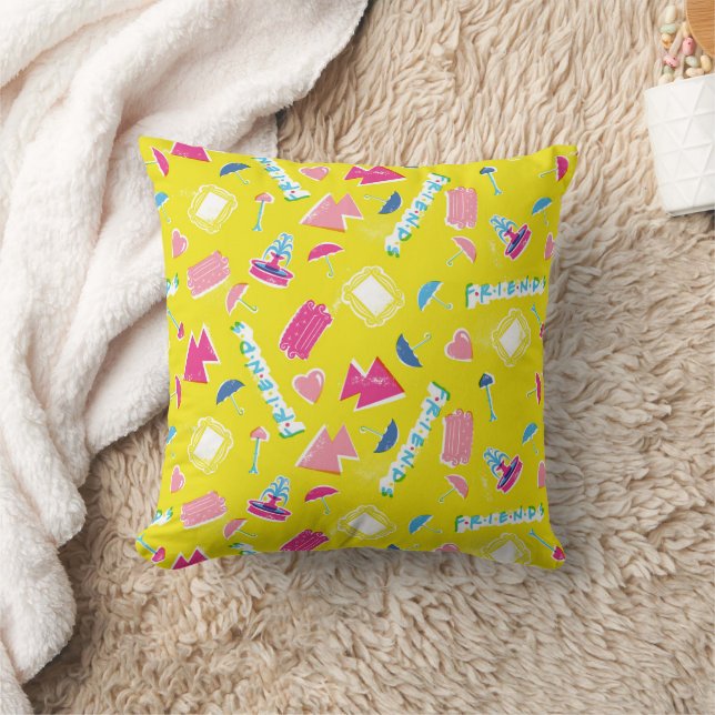 Neon FRIENDS™ Icon-Muster Kissen (Decke)