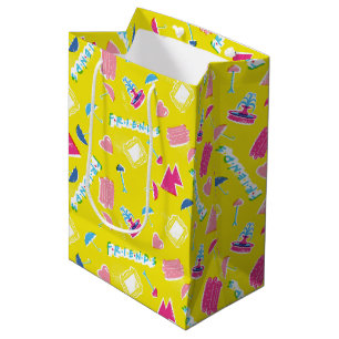 Neon FRIENDS™ Icon-Muster Mittlere Geschenktüte