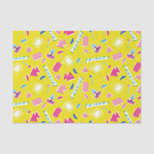 Neon FRIENDS™ Icon-Muster Seidenpapier (Vorderseite)