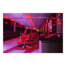 Neon-Frisiersalon-Digitalkunst-Druck