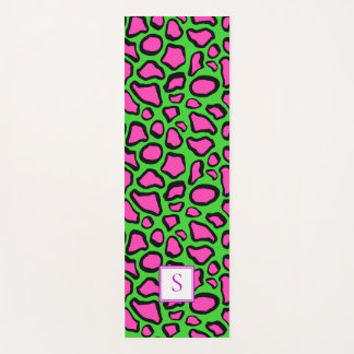 Neon Frog Green Lila Monogram Personalisiert Yogamatte