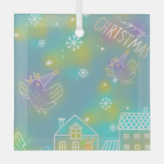 Neon Frohe Weihnachten Ornament Aus Glas