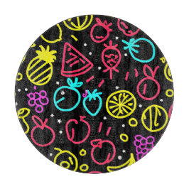 Neon Fruit Extravaganza Schneidebrett