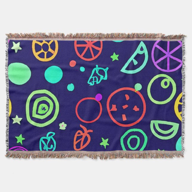 Neon Fruits Muster Farben Decke (Vorderseite)
