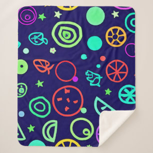 Neon Fruits Muster Farben Sherpadecke