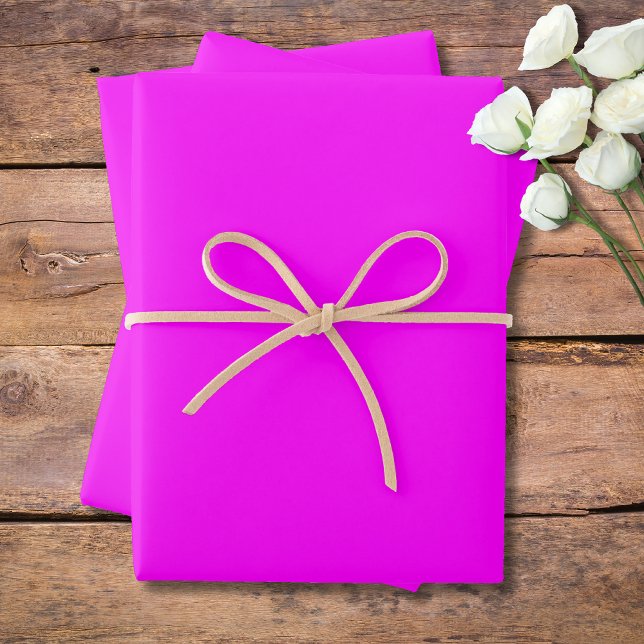 Neon Fuchsia Solid Color | Classic | elegant Geschenkpapier Set (Von Creator hochgeladen)