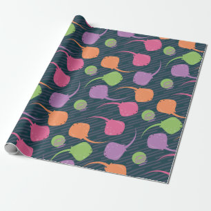 Neon Fun Stingray farbiges Muster Geschenkpapier