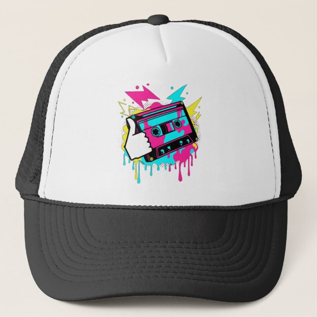 Neon Funk Thumbs Up Truckerkappe (Vorderseite)