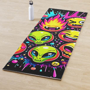 Neon Funky Emoji Mix Yogamatte