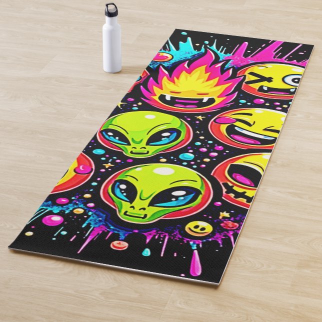 Neon Funky Emoji Mix Yogamatte (Beispiel)