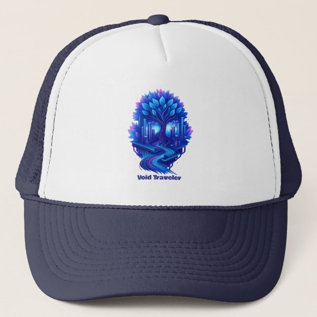 Neon Future World Truckerkappe (Vorderseite)