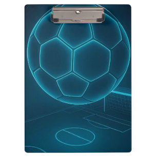 Neon Futuristic Soccer Field Art Klemmbrett