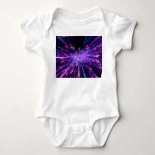 Neon-Galaxie Kosmischer Abstrakter Hintergrund Baby Strampler