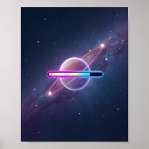 Neon-Galaxie lädt Planet Poster