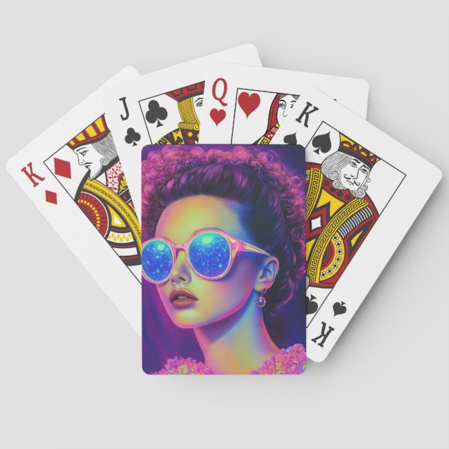 Neon Galaxy Glamour Spielkarten (Rückseite)