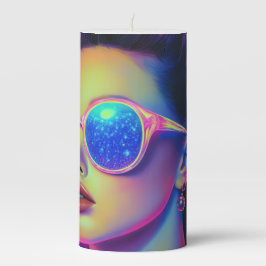 Neon Galaxy Glamour Stumpenkerze