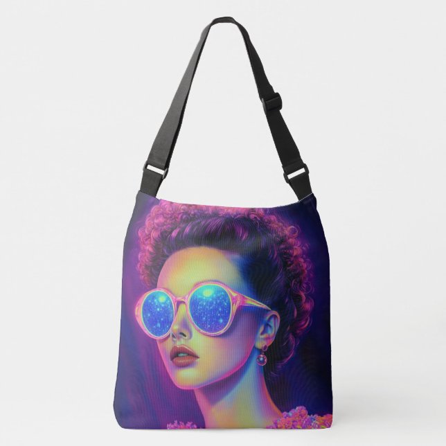 Neon Galaxy Glamour Tragetaschen Mit Langen Trägern (Vorderseite)