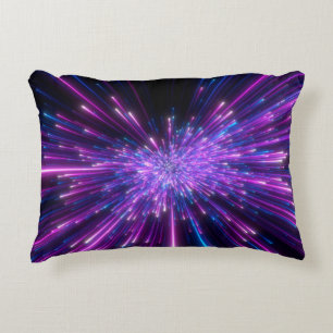Neon Galaxy Kosmischer Abstrakter Hintergrund Dekokissen