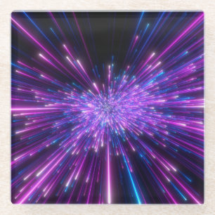 Neon Galaxy Kosmischer Abstrakter Hintergrund Glasuntersetzer