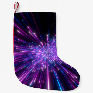 Neon Galaxy Kosmischer Abstrakter Hintergrund Kleiner Weihnachtsstrumpf