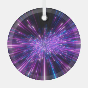 Neon Galaxy Kosmischer Abstrakter Hintergrund Ornament Aus Glas