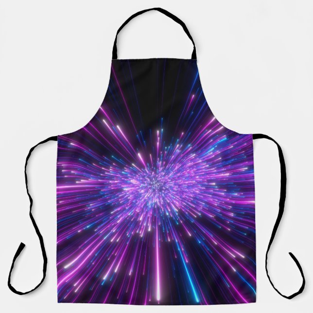 Neon Galaxy Kosmischer Abstrakter Hintergrund Schürze (Vorderseite)