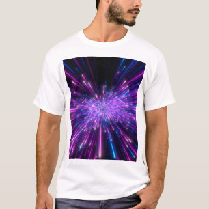Neon Galaxy Kosmischer Abstrakter Hintergrund T-Shirt