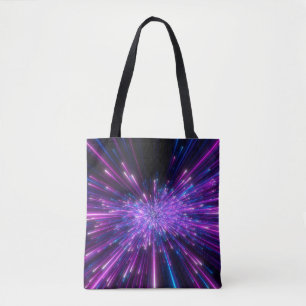 Neon Galaxy Kosmischer Abstrakter Hintergrund Tasche